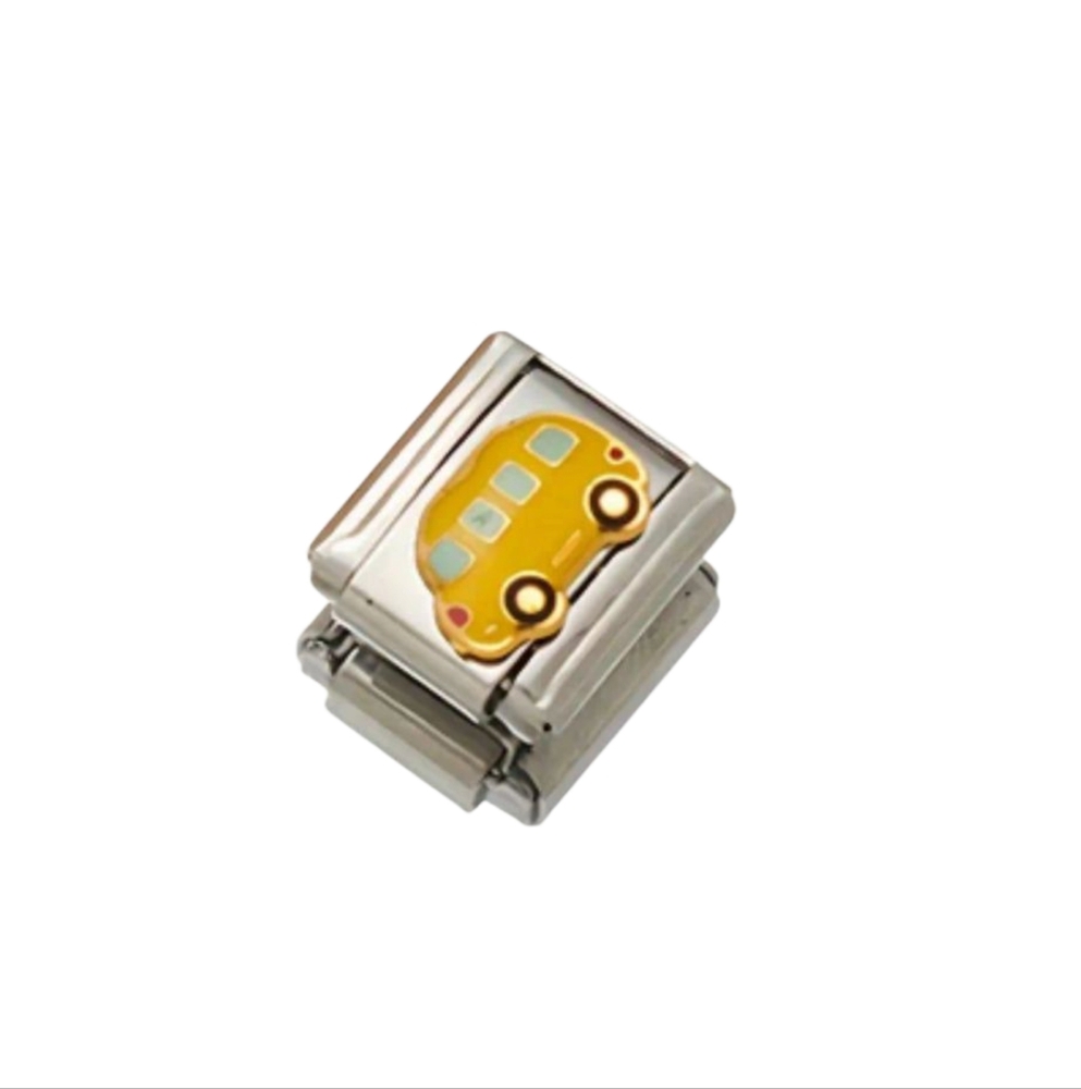 Charmlink Yellow School Bus DIY Personalized Composable Italian Charm‎ Bracelet